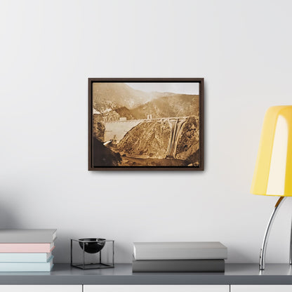 Back View Morris Dam Spillway Gallery Canvas Wraps Horizontal Frame 14″ x 11″ Walnut 1.25"