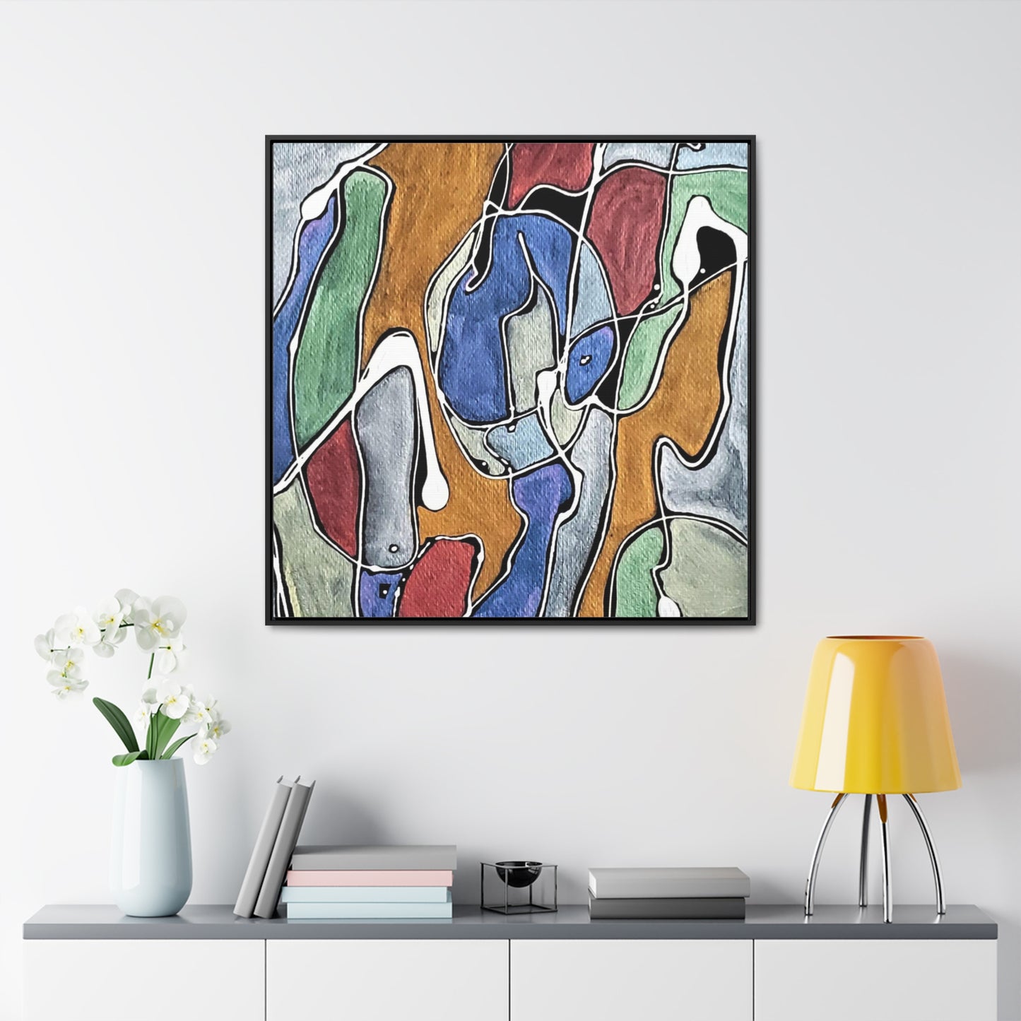 Blue Girl Gallery Canvas Wraps, Square Frame