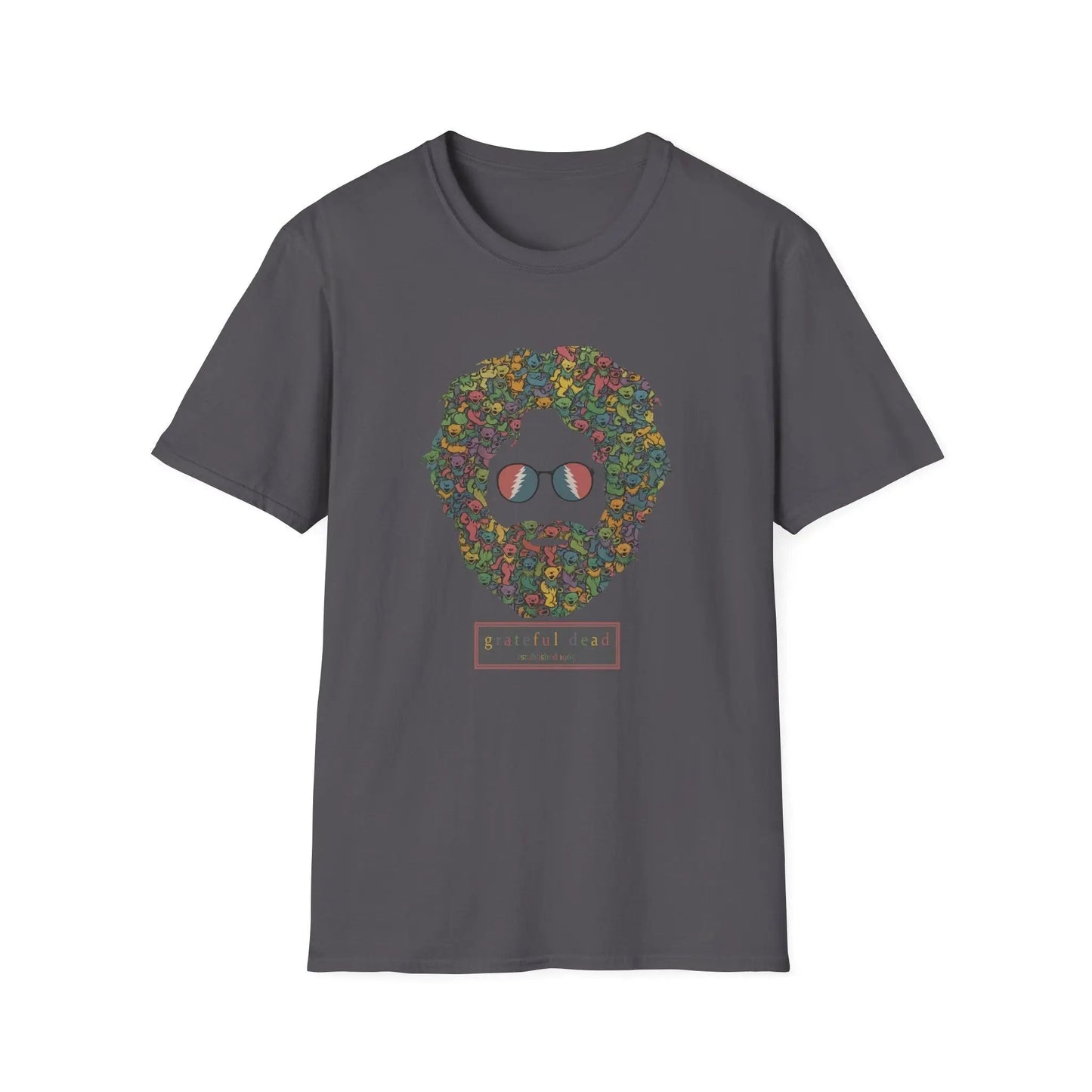 Jerry Garcia Dancing Bears Face - Vineyard Collection T-Shirt - Charcoal - T-Shirts
