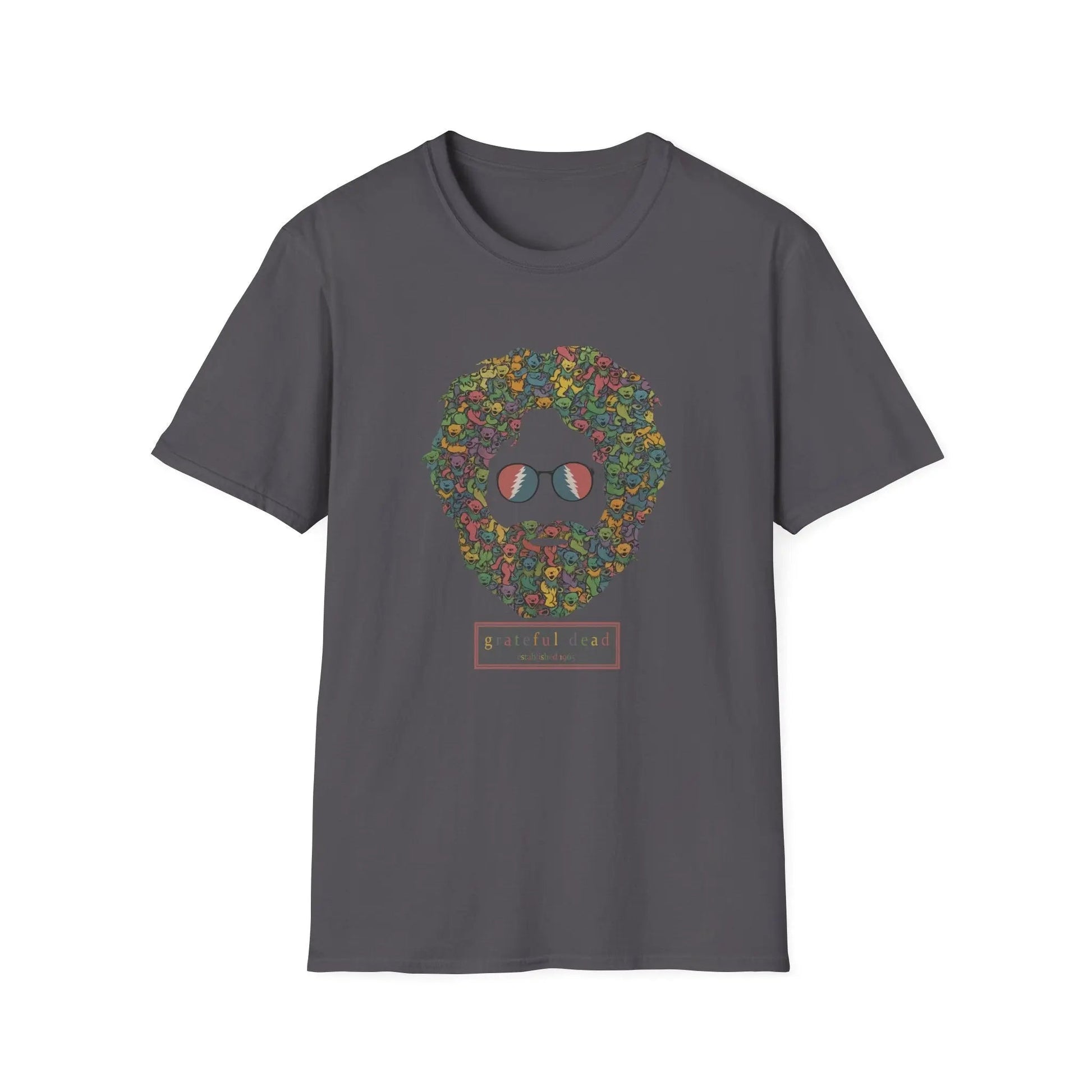 Jerry Garcia Dancing Bears Face - Vineyard Collection T-Shirt - Charcoal - T-Shirts