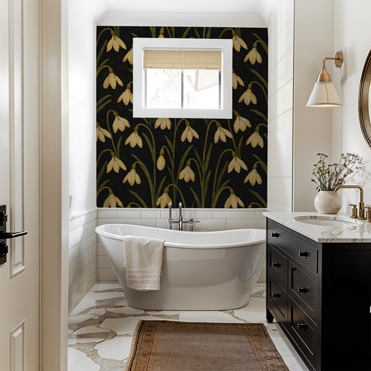 Snowdrop Wallpaper - LUXE Peel & Stick - Wallpaper