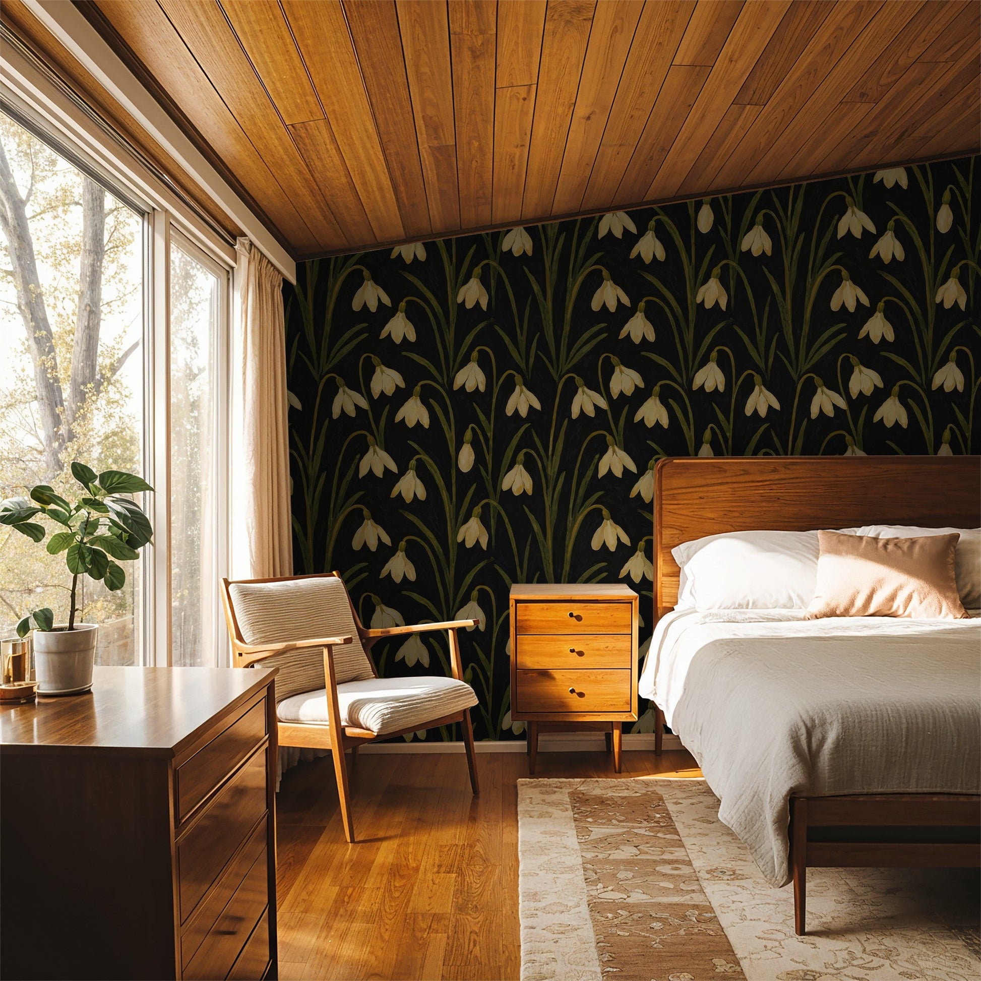 Snowdrop Wallpaper - LUXE Peel & Stick - Wallpaper