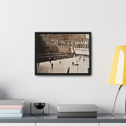 Rockefeller Plaza Easter 1945 Gallery Canvas Wraps Horizontal Frame 16″ x 12″ Black 1.25"