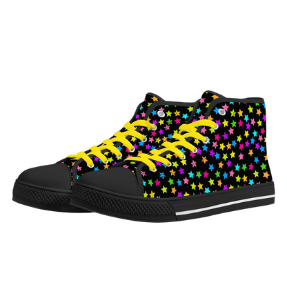 Starfall Chaos Canvas Unisex High Tops- Shadow Threadz- {{Product type}}