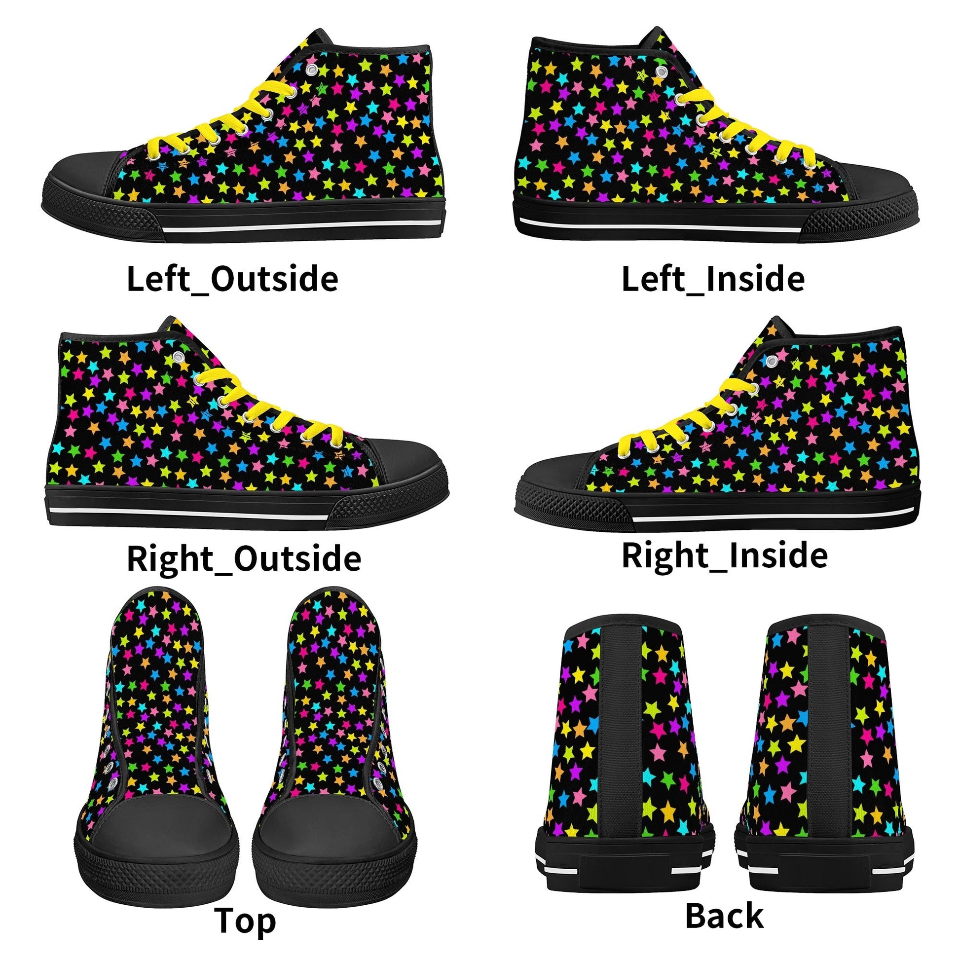 Starfall Chaos Canvas Unisex High Tops- Shadow Threadz- {{Product type}}