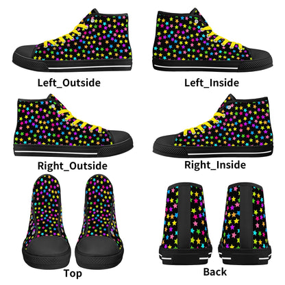 Starfall Chaos Canvas Unisex High Tops- Shadow Threadz- {{Product type}}