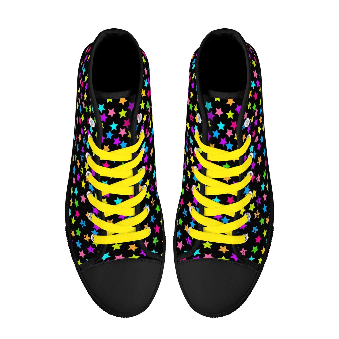 Starfall Chaos Canvas Unisex High Tops- Shadow Threadz- {{Product type}}