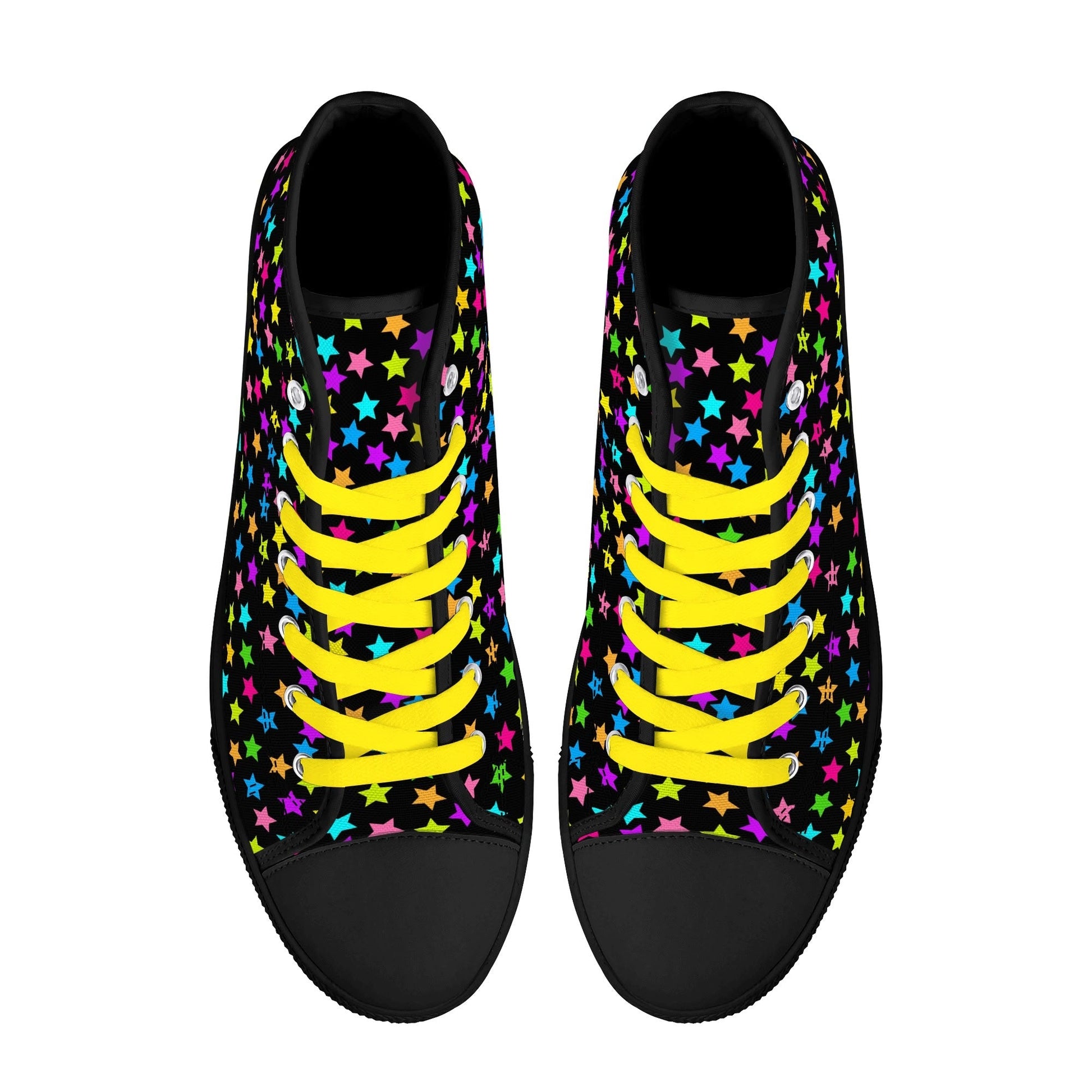 Starfall Chaos Canvas Unisex High Tops- Shadow Threadz- {{Product type}}