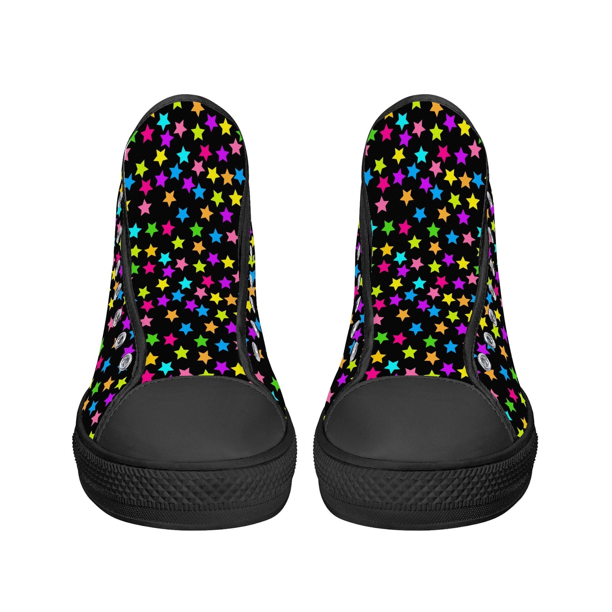Starfall Chaos Canvas Unisex High Tops- Shadow Threadz- {{Product type}}