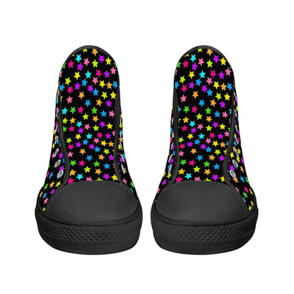 Starfall Chaos Canvas Unisex High Tops- Shadow Threadz- {{Product type}}