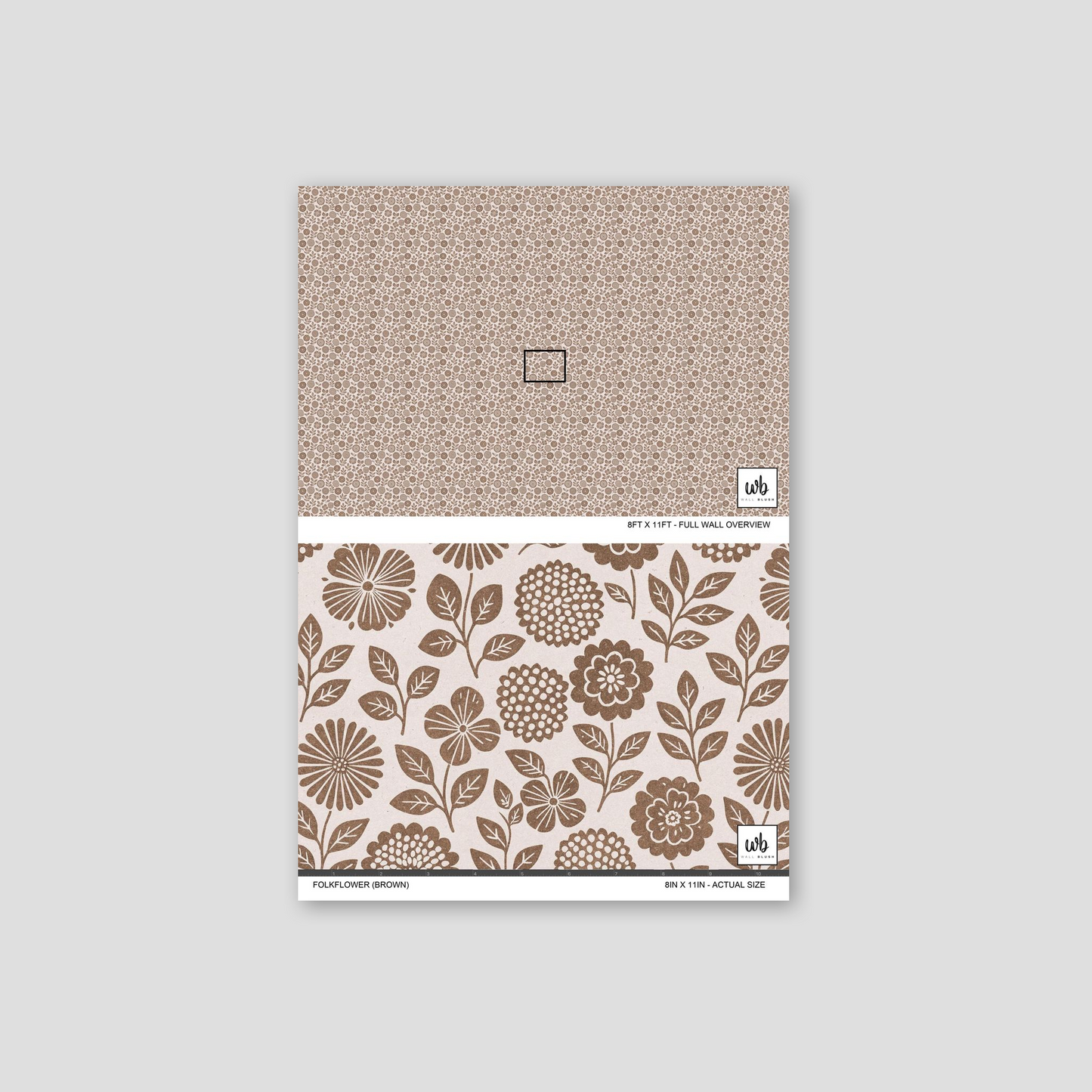 Folkflower (Brown) Wallpaper - Sample - Wallpaper