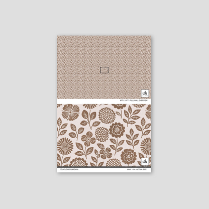 Folkflower (Brown) Wallpaper - Sample - Wallpaper