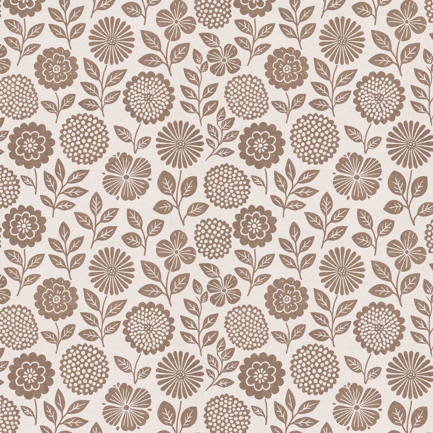 Folkflower (Brown) Wallpaper - - Wallpaper