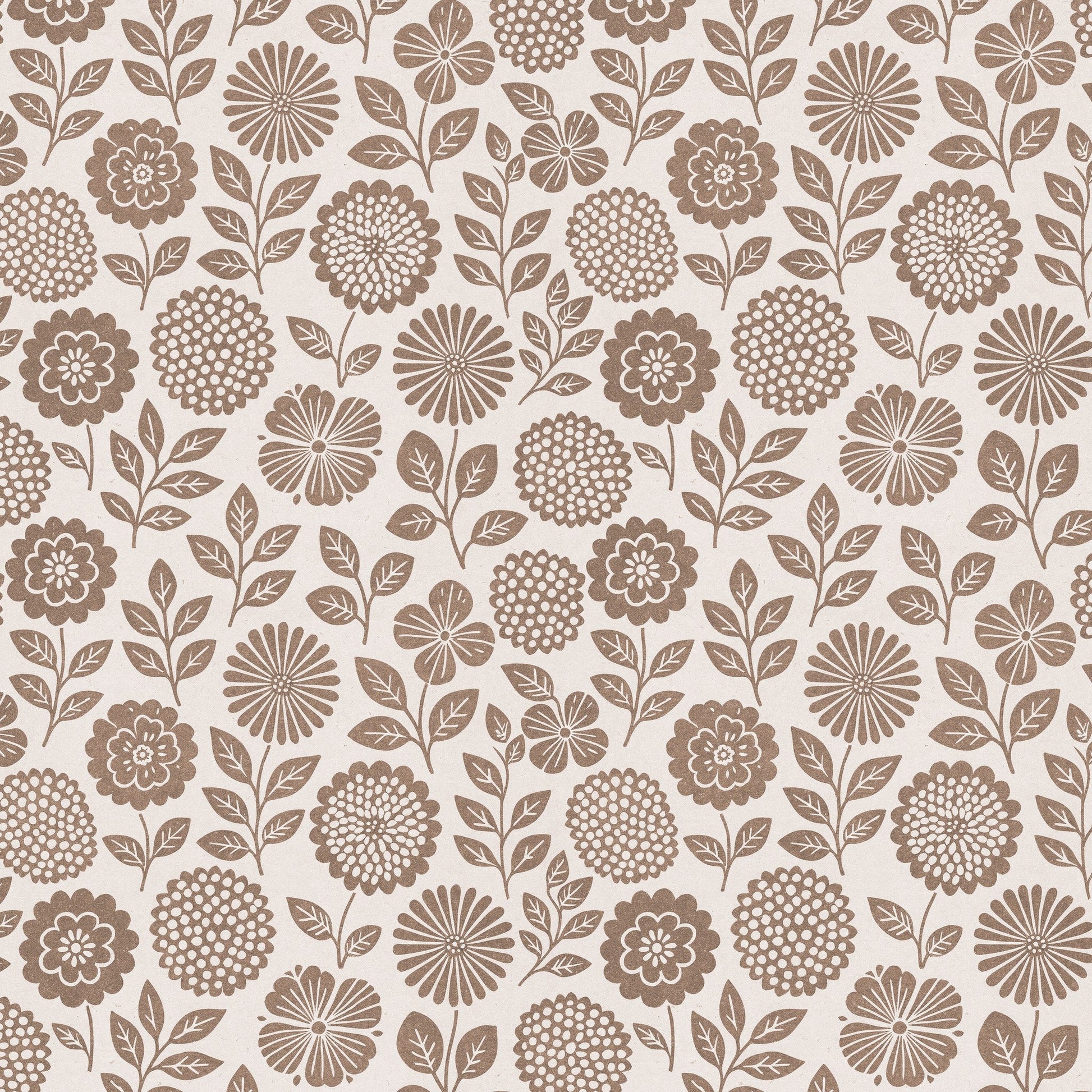 Folkflower (Brown) Wallpaper - - Wallpaper