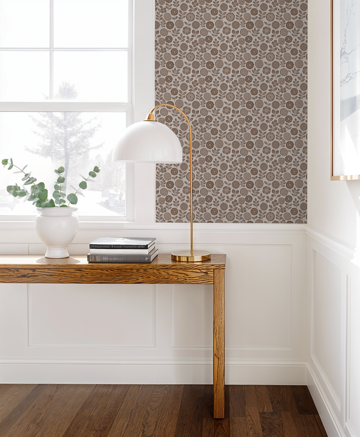 Folkflower (Brown) Wallpaper - - Wallpaper