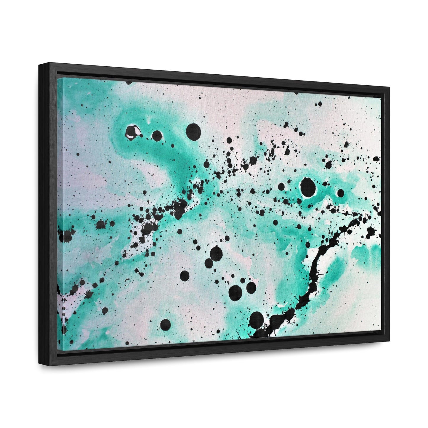 Teal Burst Gallery Canvas Wraps, Horizontal Frame