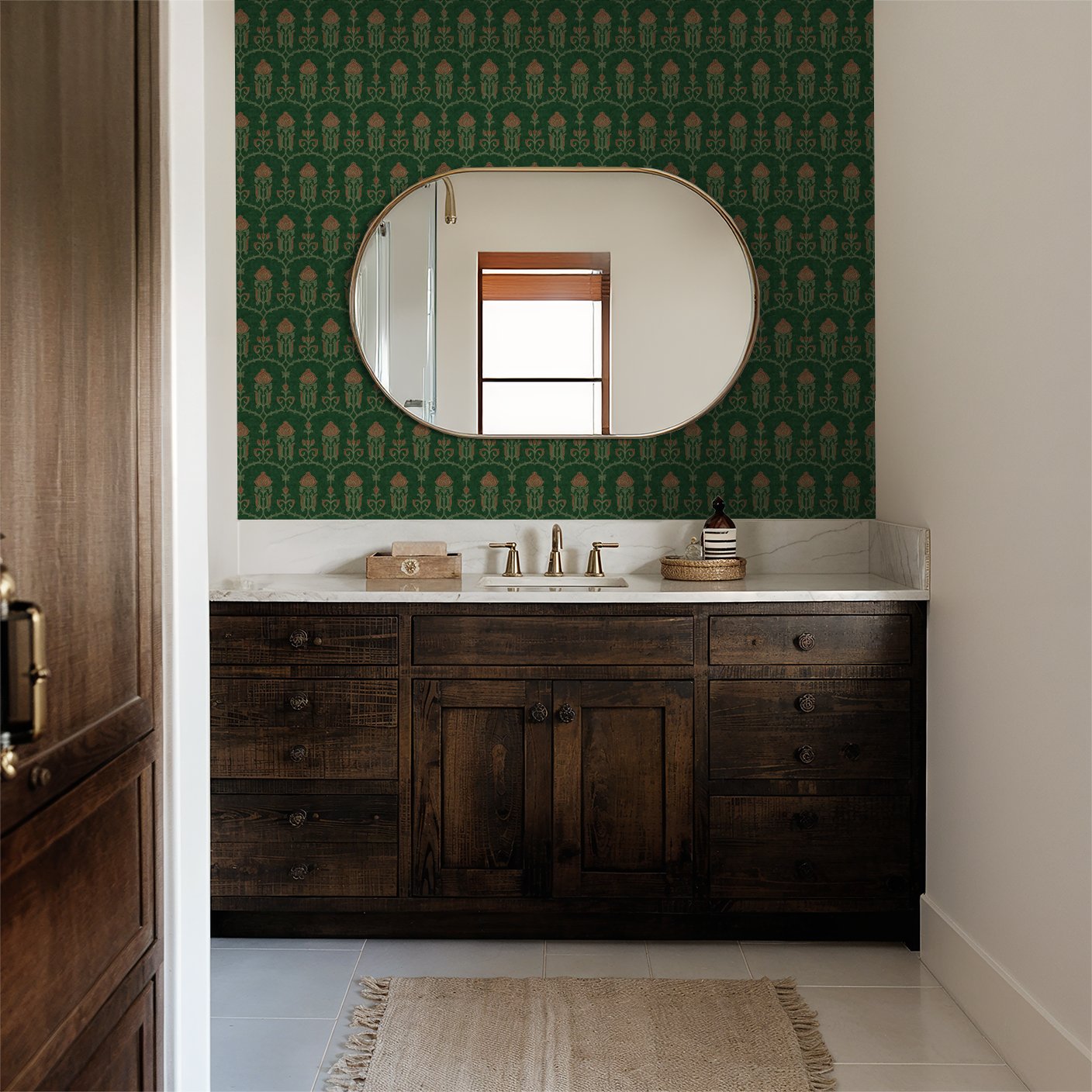 Verdant Nouveau Wallpaper - LUXE Peel & Stick - Wallpaper