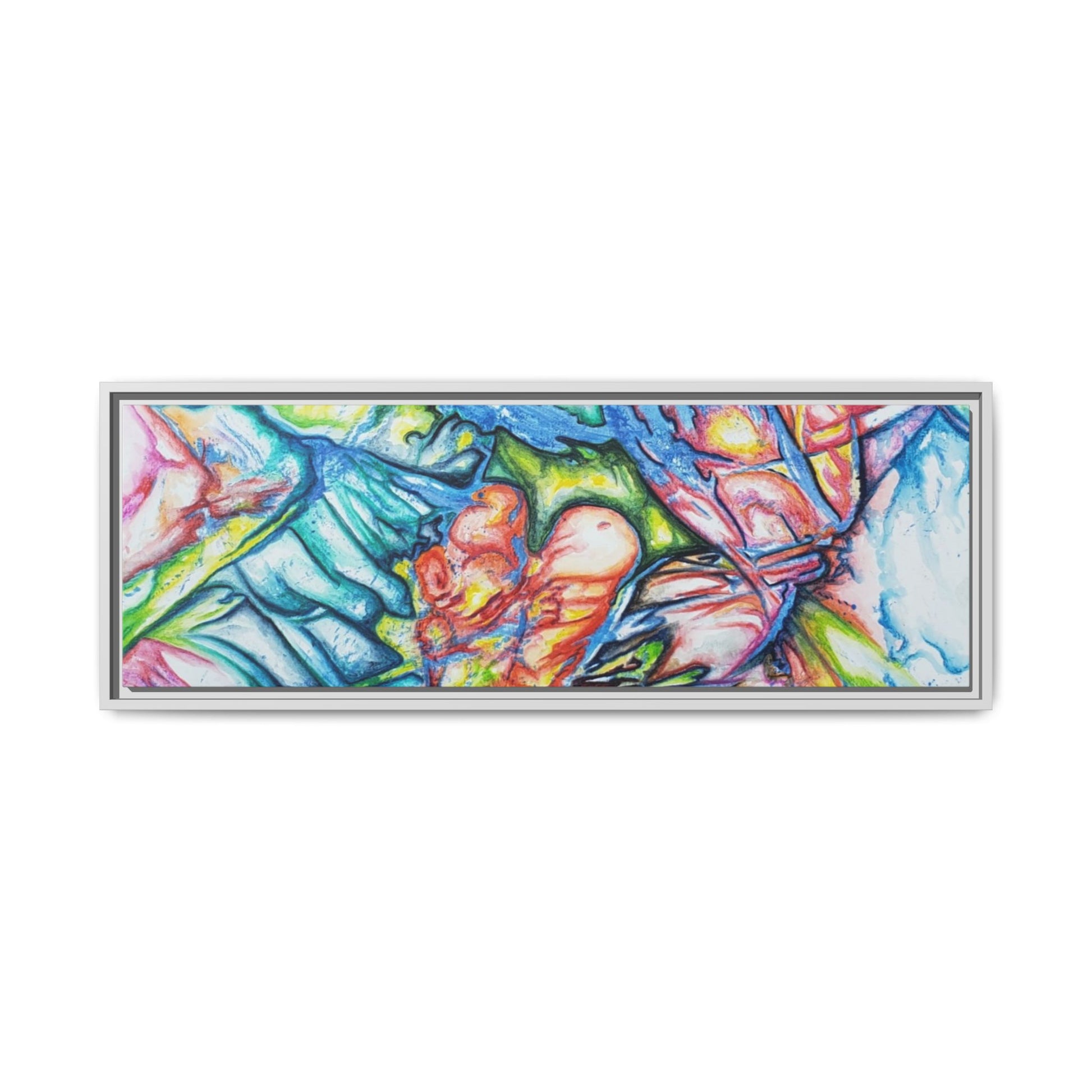 Multi-Color Abstract Framed Canvas Art Print - Kia Day Design