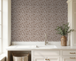 Folkflower (Brown) Wallpaper - LUXE Peel & Stick - Wallpaper