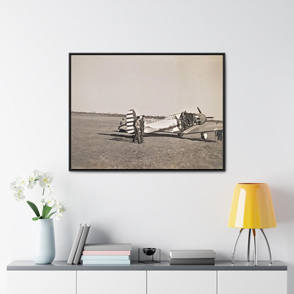 Army Pursuit Plane Ames Airport 1939 Gallery Canvas Wraps, Horizontal Frame 40″ x 30″ Black 1.25"