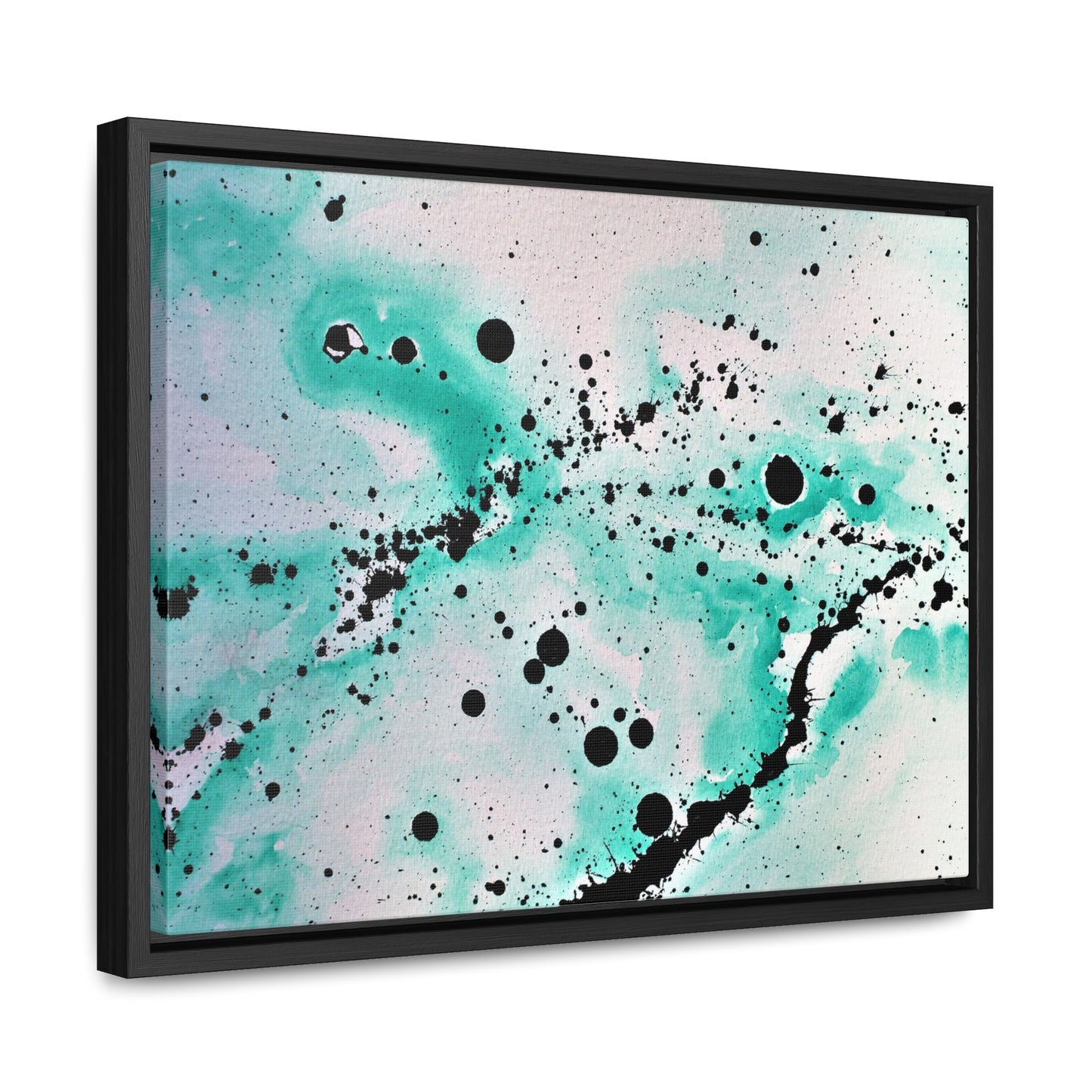 Teal Burst Gallery Canvas Wraps, Horizontal Frame