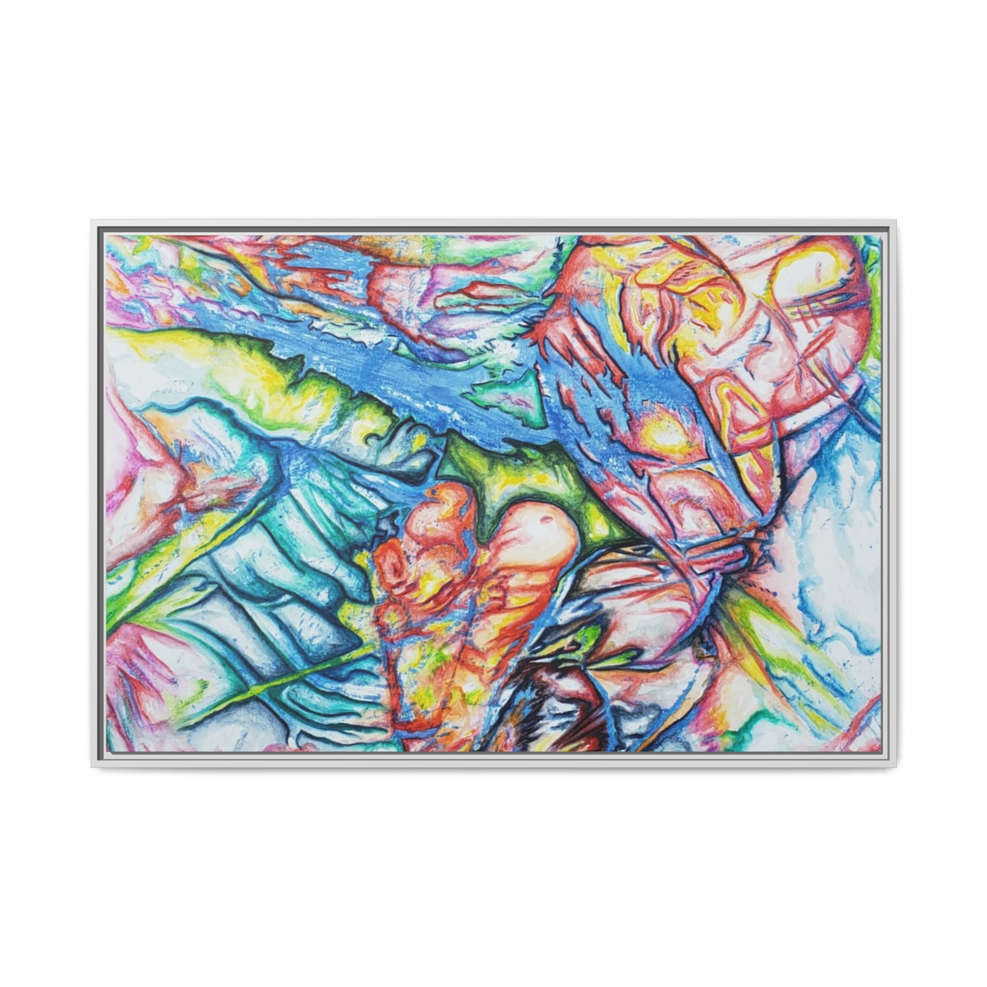 Multi-Color Abstract Framed Canvas Art Print - Kia Day Design