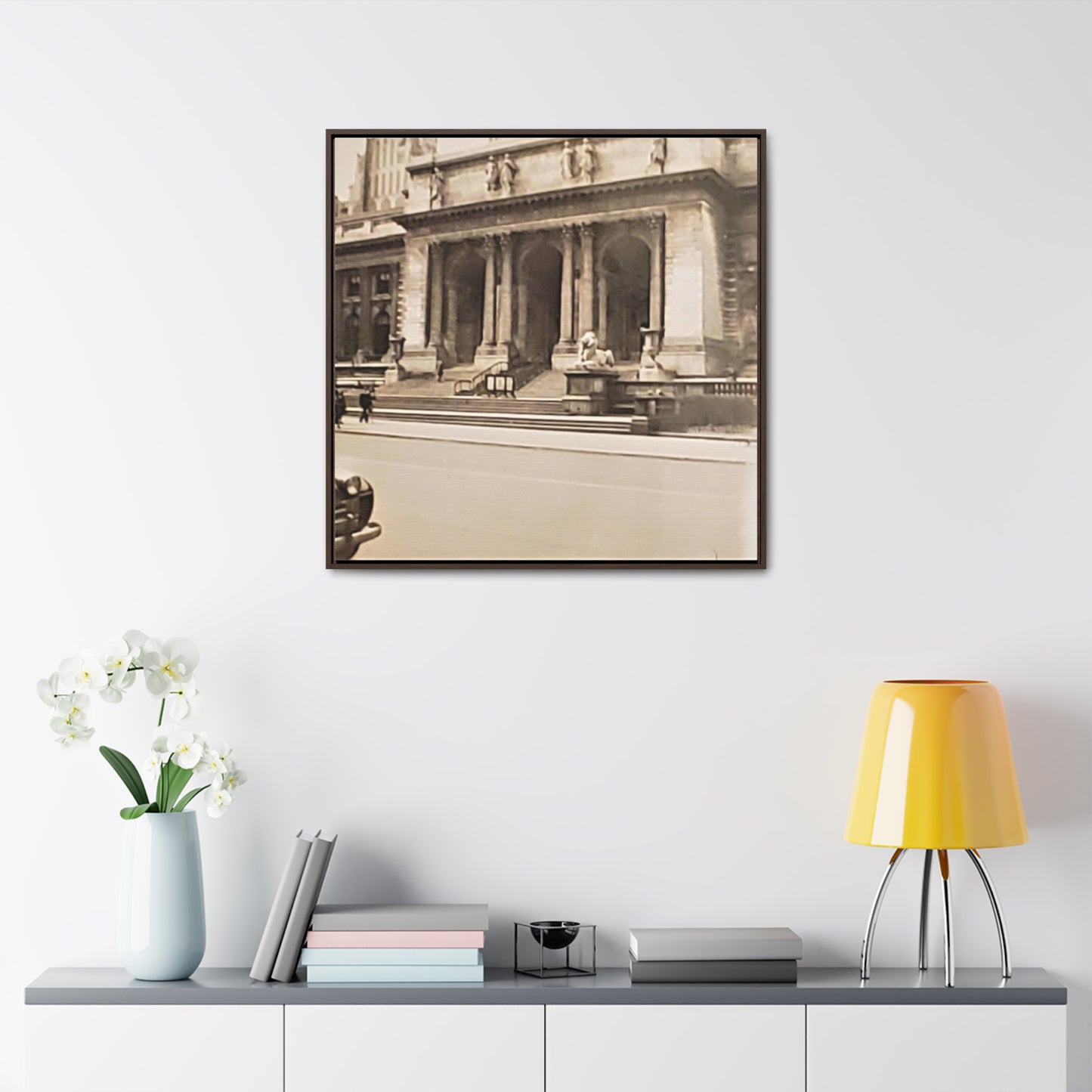 New York Public Library Gallery Canvas Wraps, Square Frame