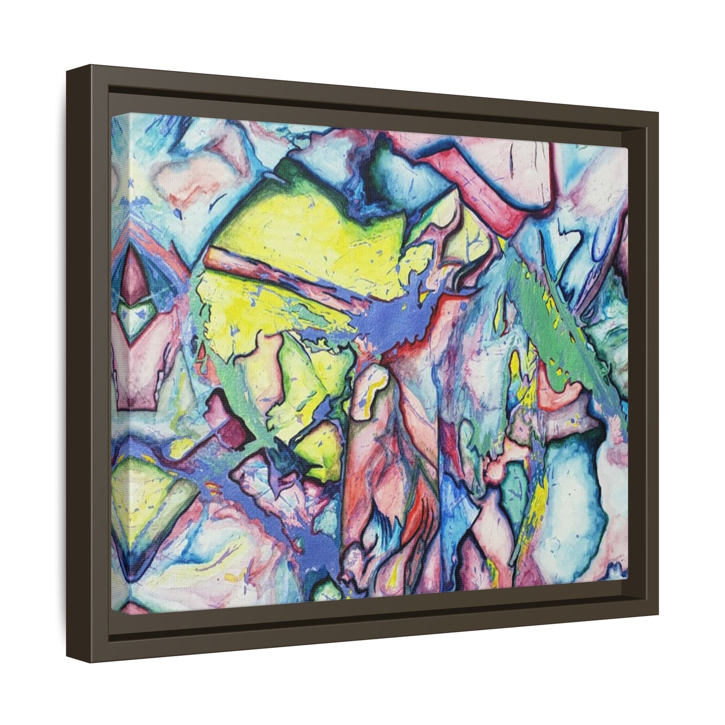 Alien Abstract Colorful Framed Canvas Art - Kia Day Design