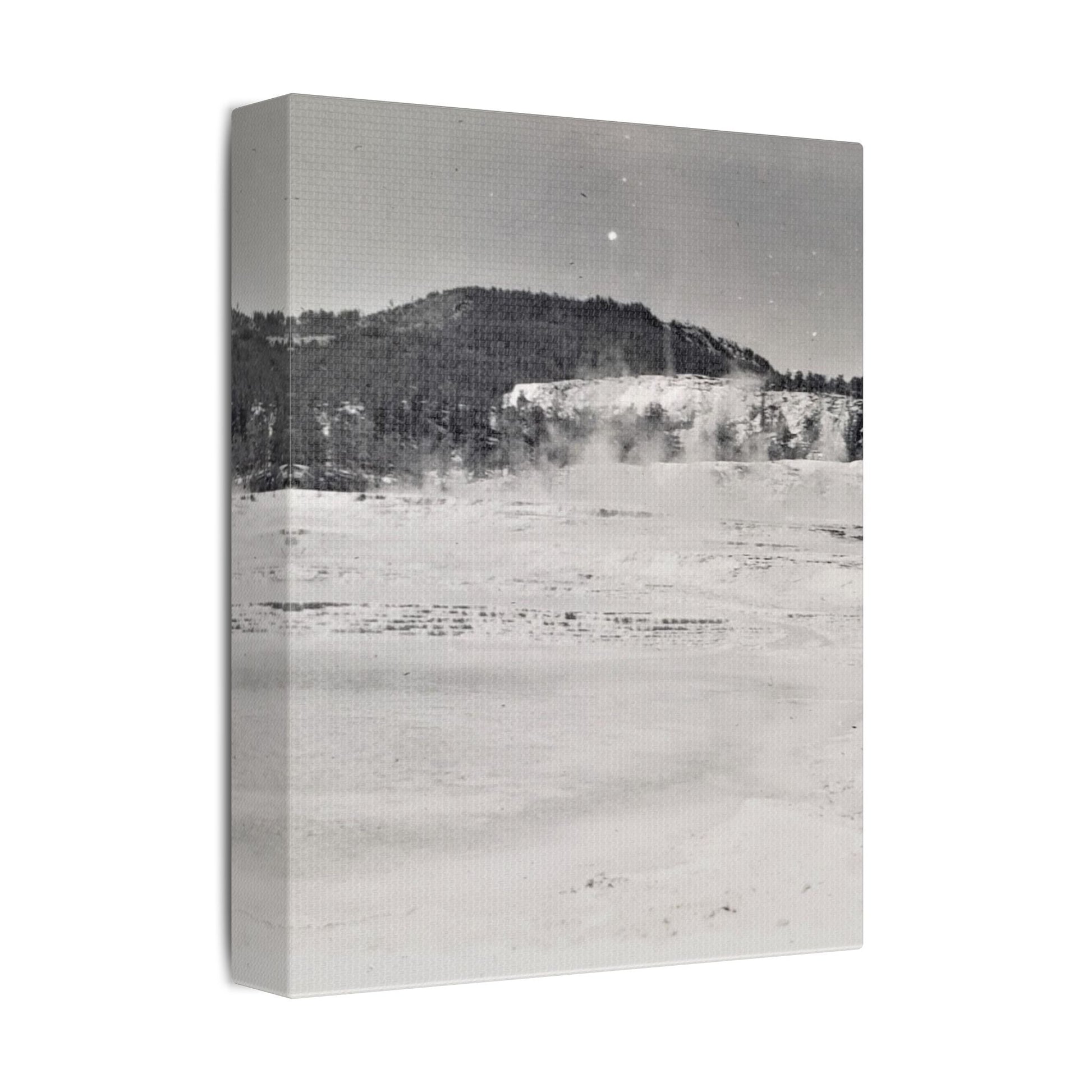Mammoth Hot Springs Yellowstone Satin Canvas Stretched