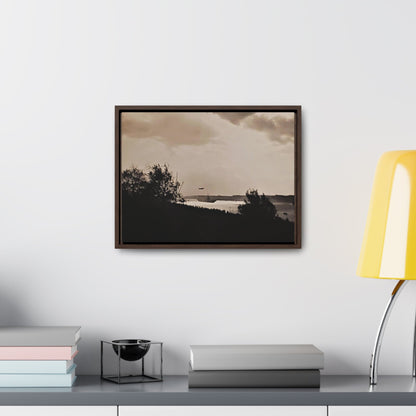 Navy Day New York October 27th 1945 Plane Gallery Canvas Wraps Horizontal Frame 16″ x 12″ Walnut 1.25"