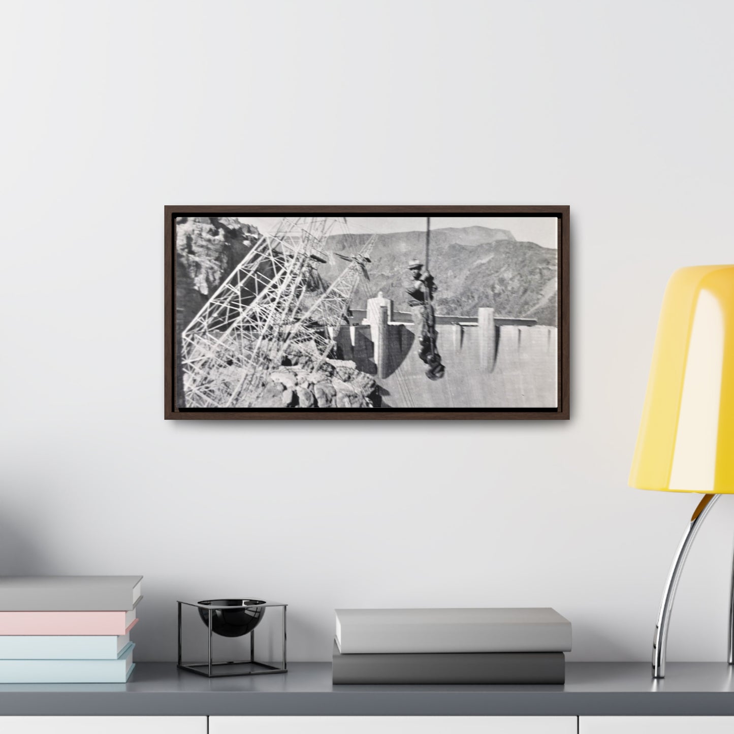 Suspended Boulder Dam Worker Gallery Canvas Wraps, Horizontal Frame