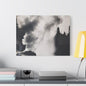 Riverside Geyser Yellowstone Satin Canvas Stretched 24″ x 18″ (Horizontal) 1.5"