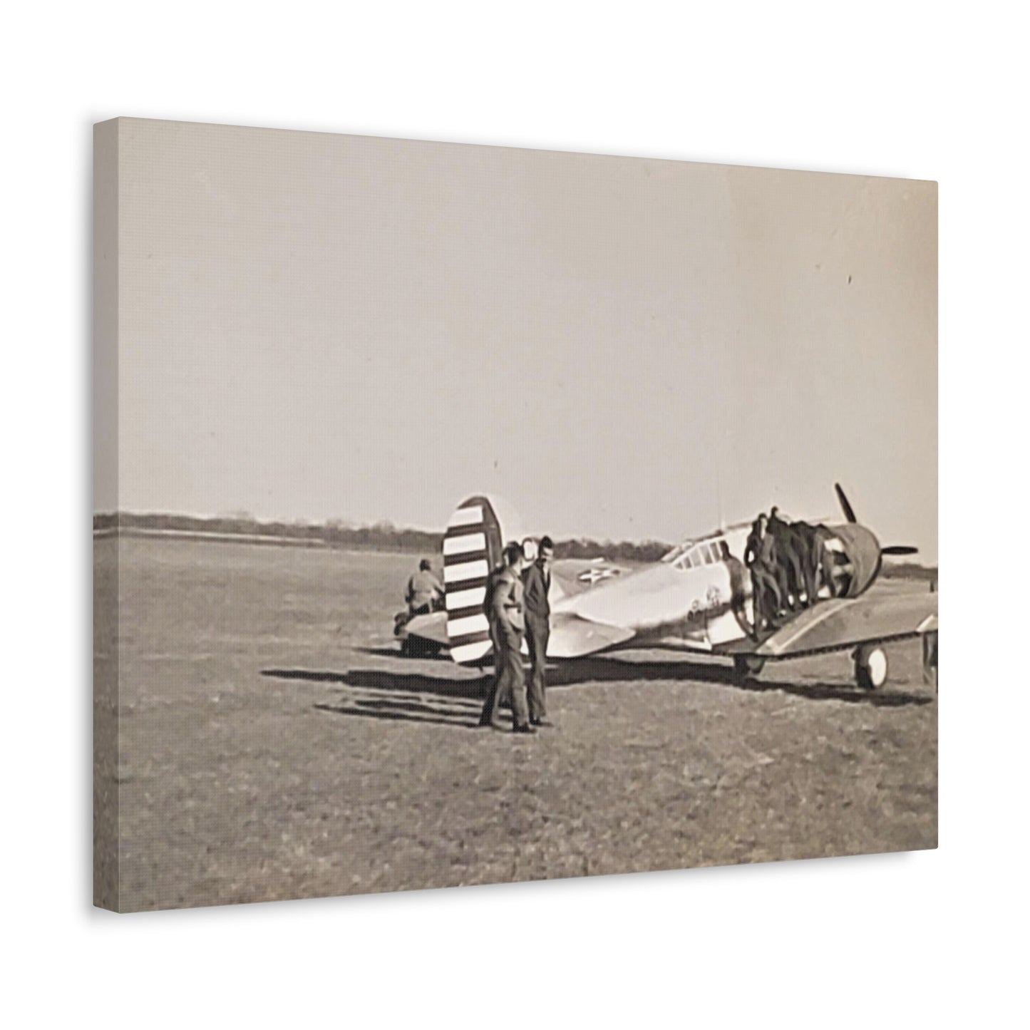 Army Pursuit Plane Ames Airport 1939 Stretched Canvas