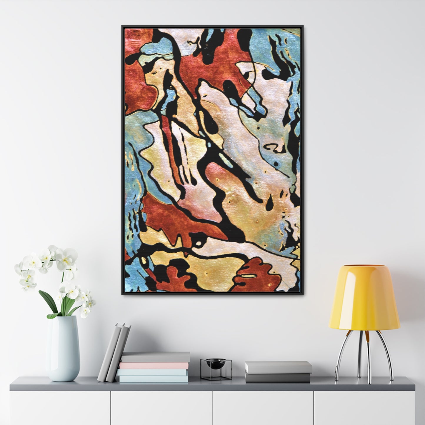 Blue Falls Gallery Canvas Wraps, Vertical Frame