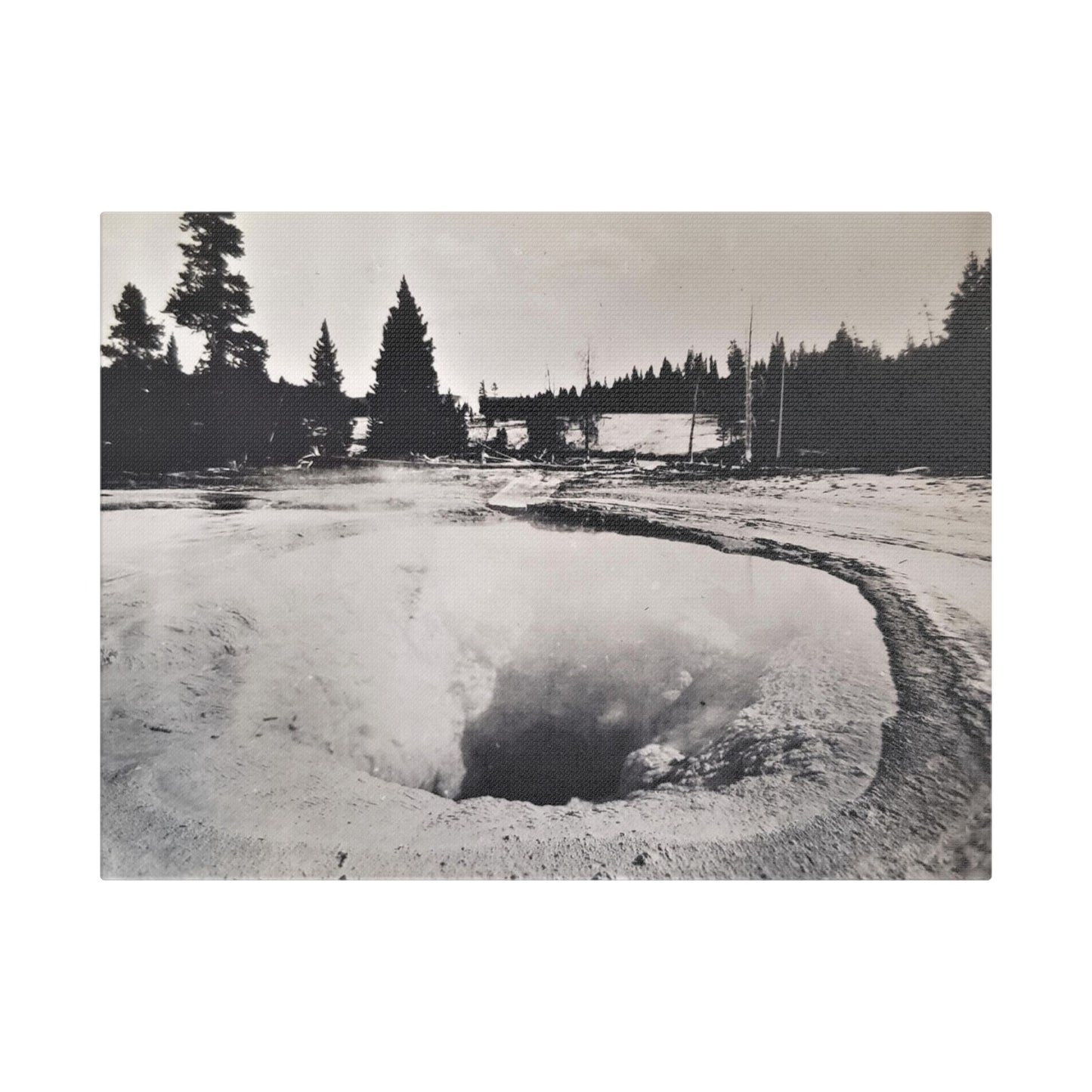 Morning Glory Pool Yellowstone Satin Canvas, Stretched