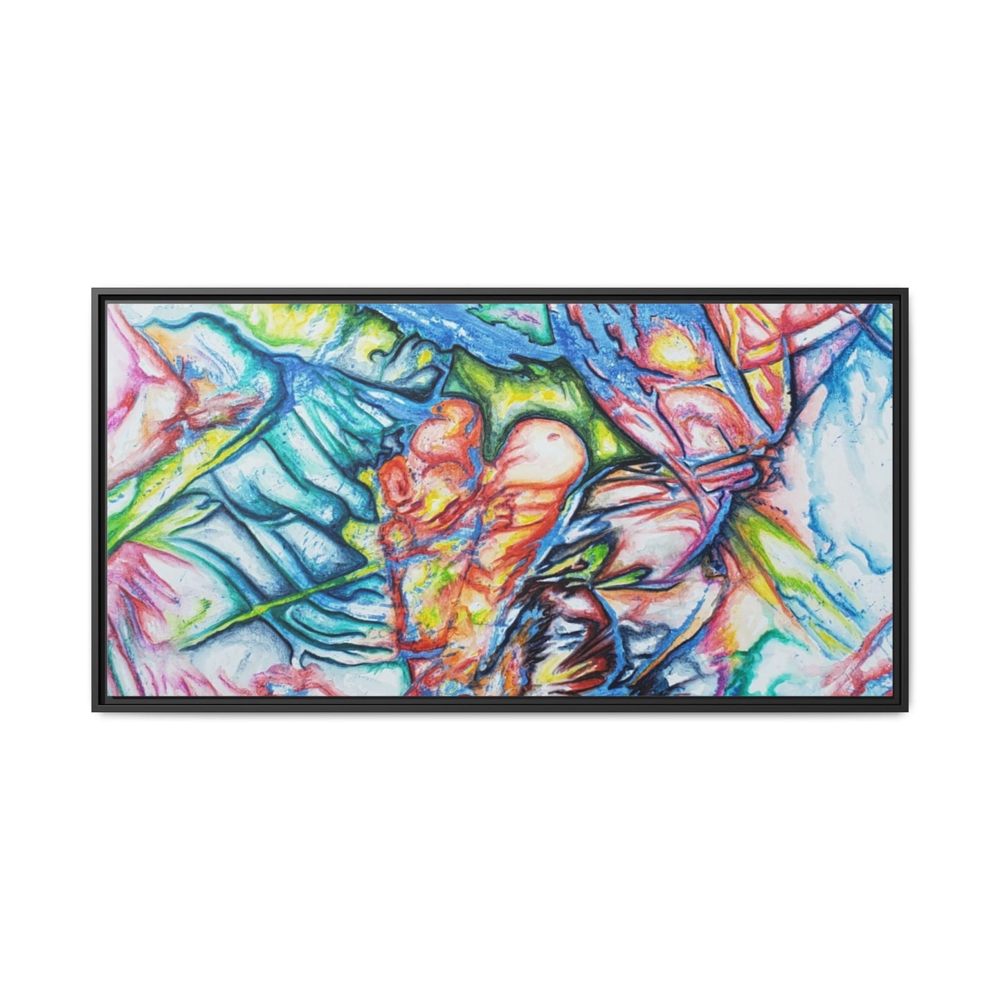 Multi-Color Abstract Framed Canvas Art Print - Kia Day Design