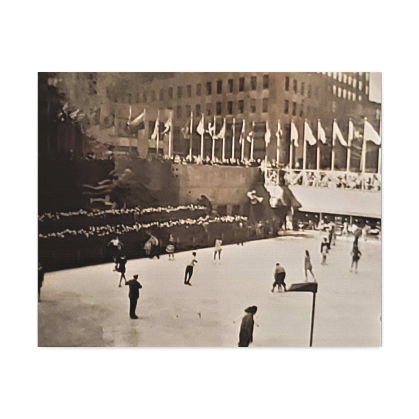 Rockefeller Plaza Easter 1945 Stretched Canvas