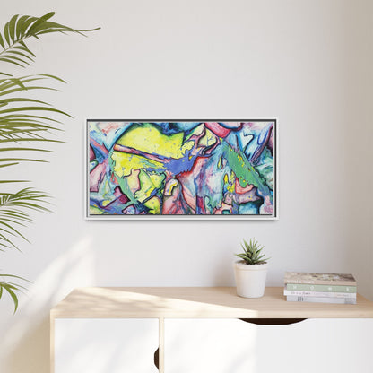 Alien Abstract Colorful Framed Canvas Art - Kia Day Design
