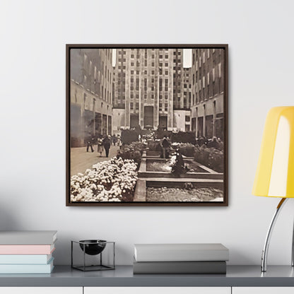 Rockefeller Plaza Gallery Canvas Wraps Square Frame 20″ x 20″ Premium Gallery Wraps (1.25″) Walnut