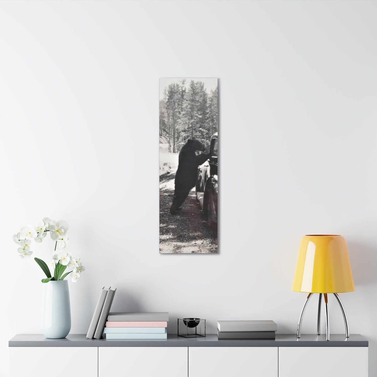Yellowstone Bear Car Canvas Gallery Wraps 12″ x 36″ 1.25"