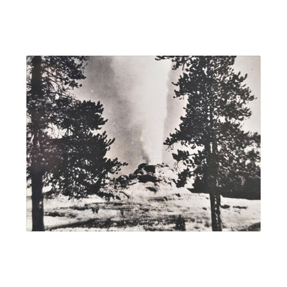 Castle Geyser Yellowstone Satin Canvas Stretched