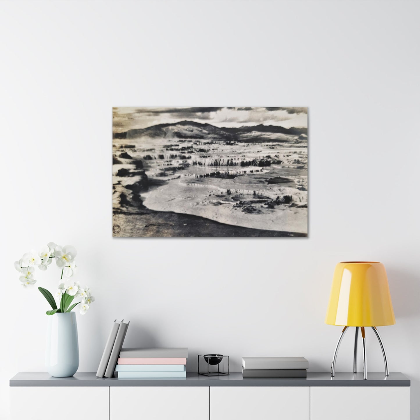 Springs at top of Jupiter Terrace Yellowstone Canvas Gallery Wraps 36" x 24" 1.25"