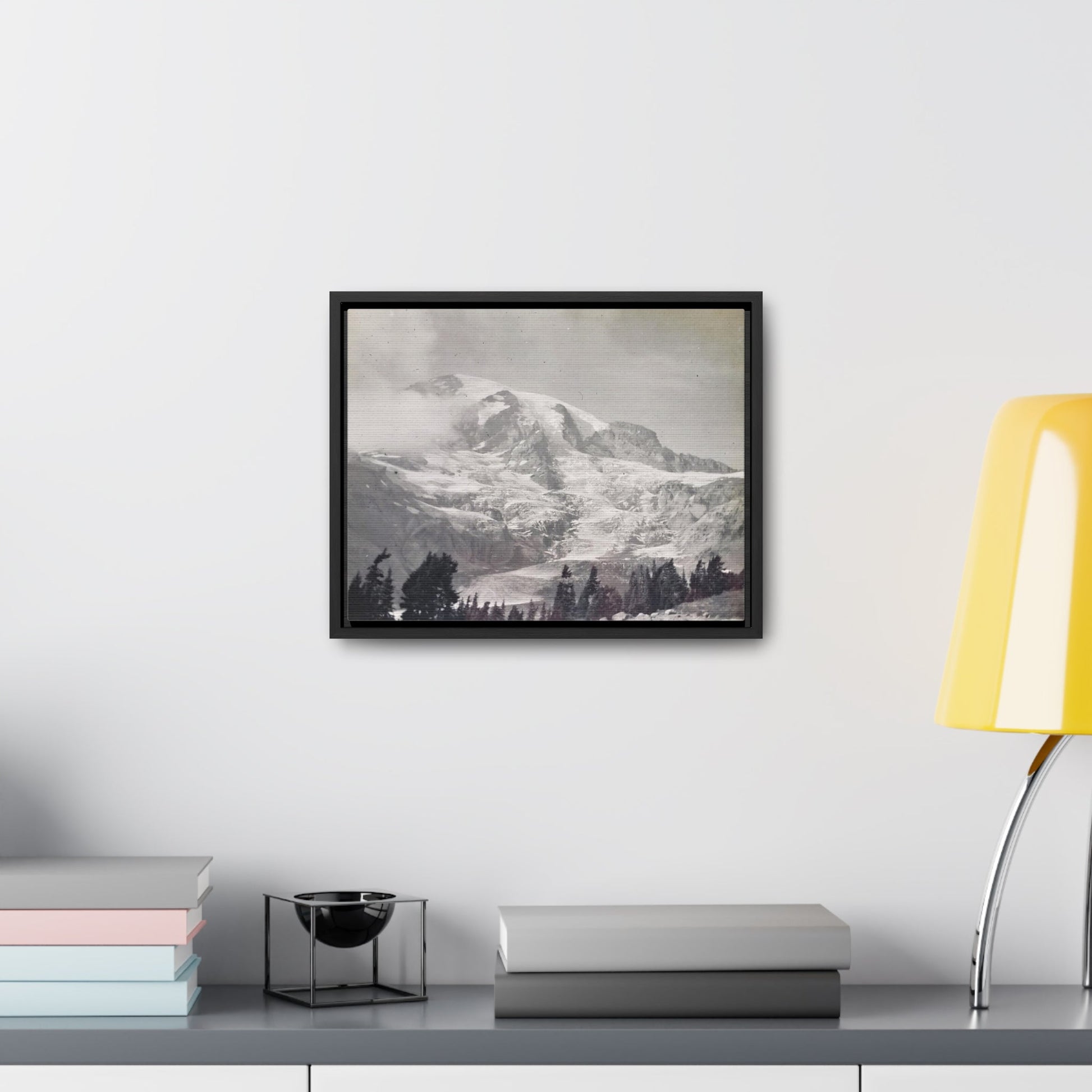 Mount Rainier Gallery Canvas Wraps Horizontal Frame - 14″ x 11″ Black Premium Gallery Wraps (1.25″) - Canvas