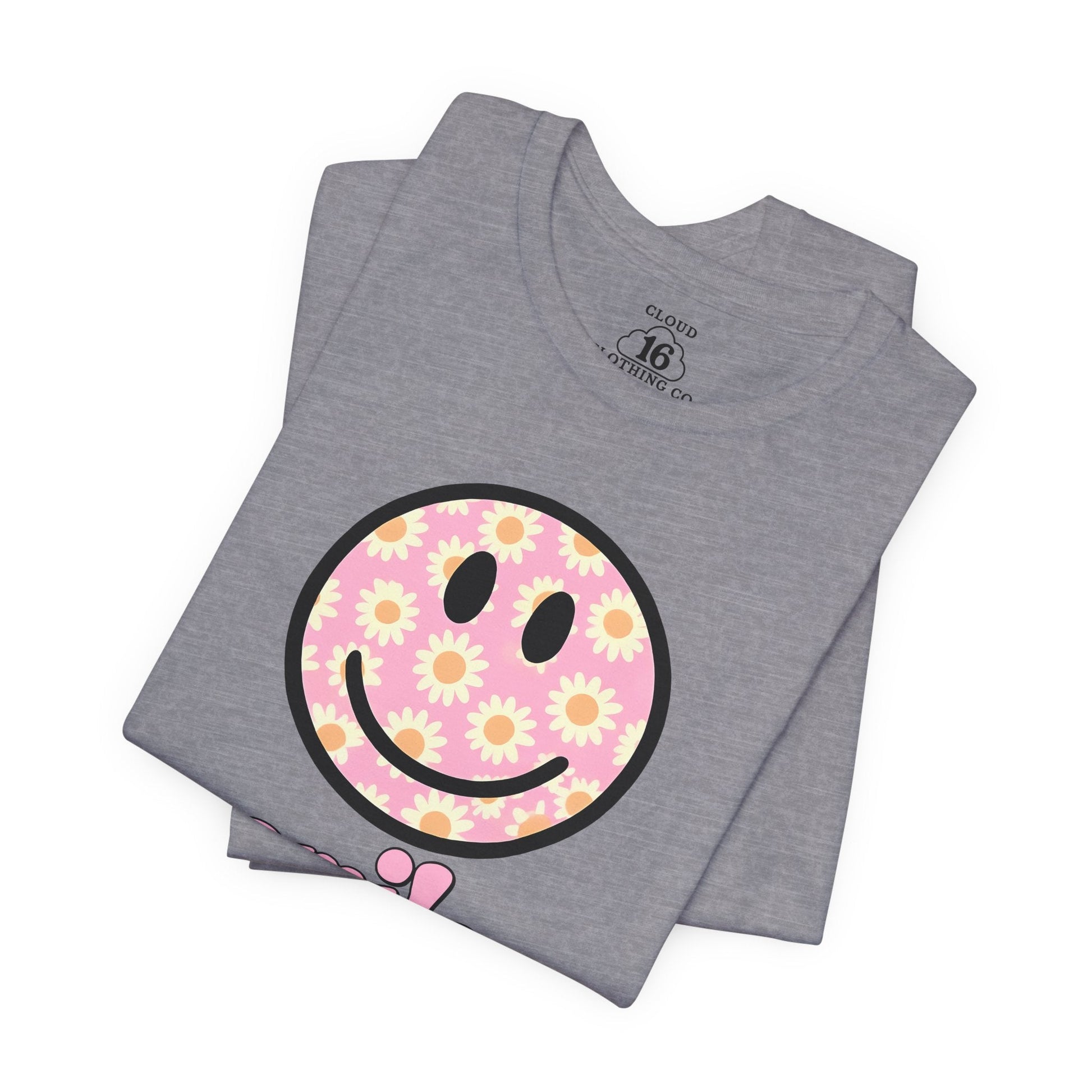 Smile Floral Womens T-Shirt - Positive Vibes Tee- Cloud 16 Clothing Co.- {{Product type}}