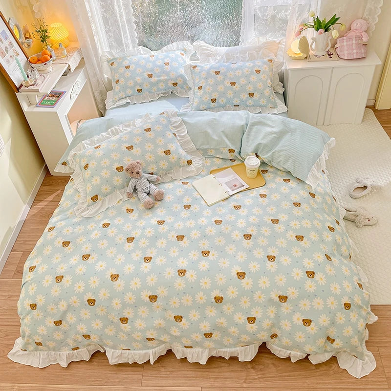 4 Pieces Fruits Cherry Pattern Kids Bedding Sets