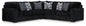 Midnight-Madness - Sectional - Black 3 Pc. Sectional - Stationary Sectionals
