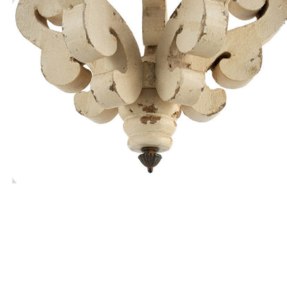 Farmhouse White Wood Ceiling Light - - light
