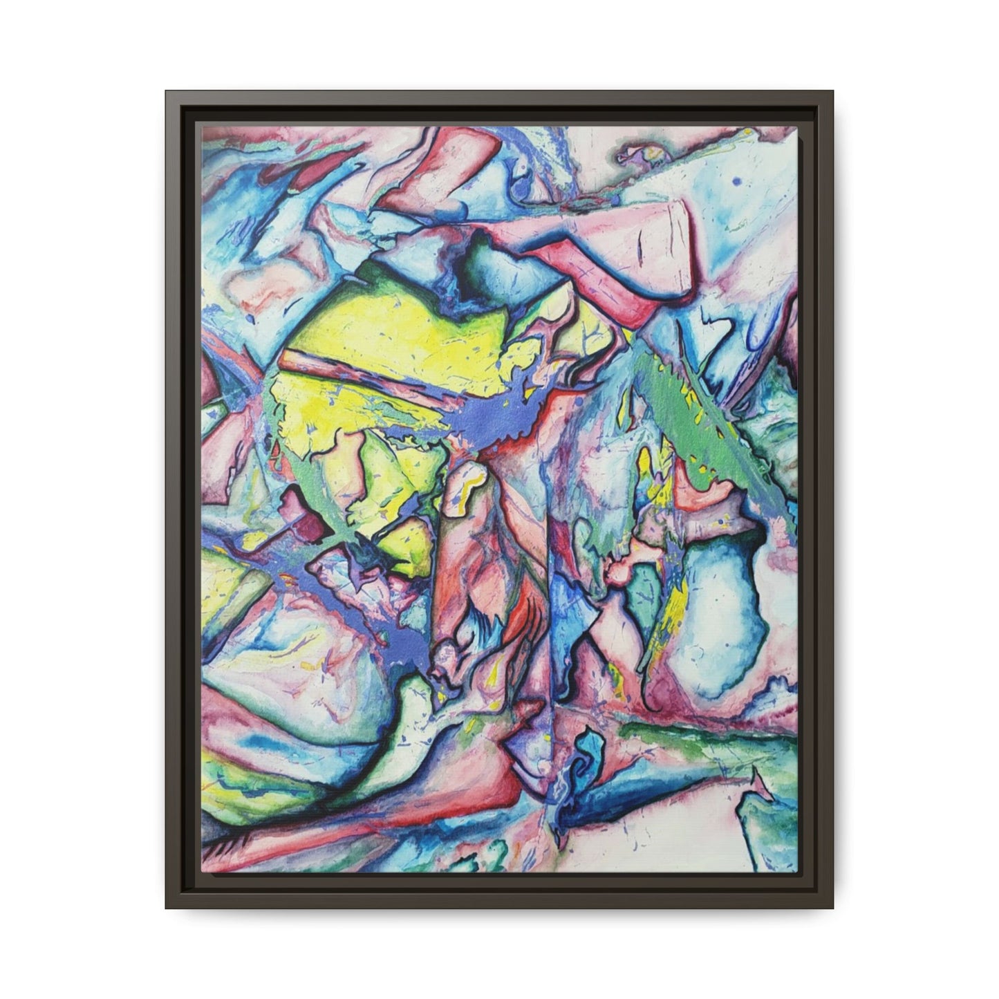 Alien Abstract Colorful Framed Canvas Art - Kia Day Design