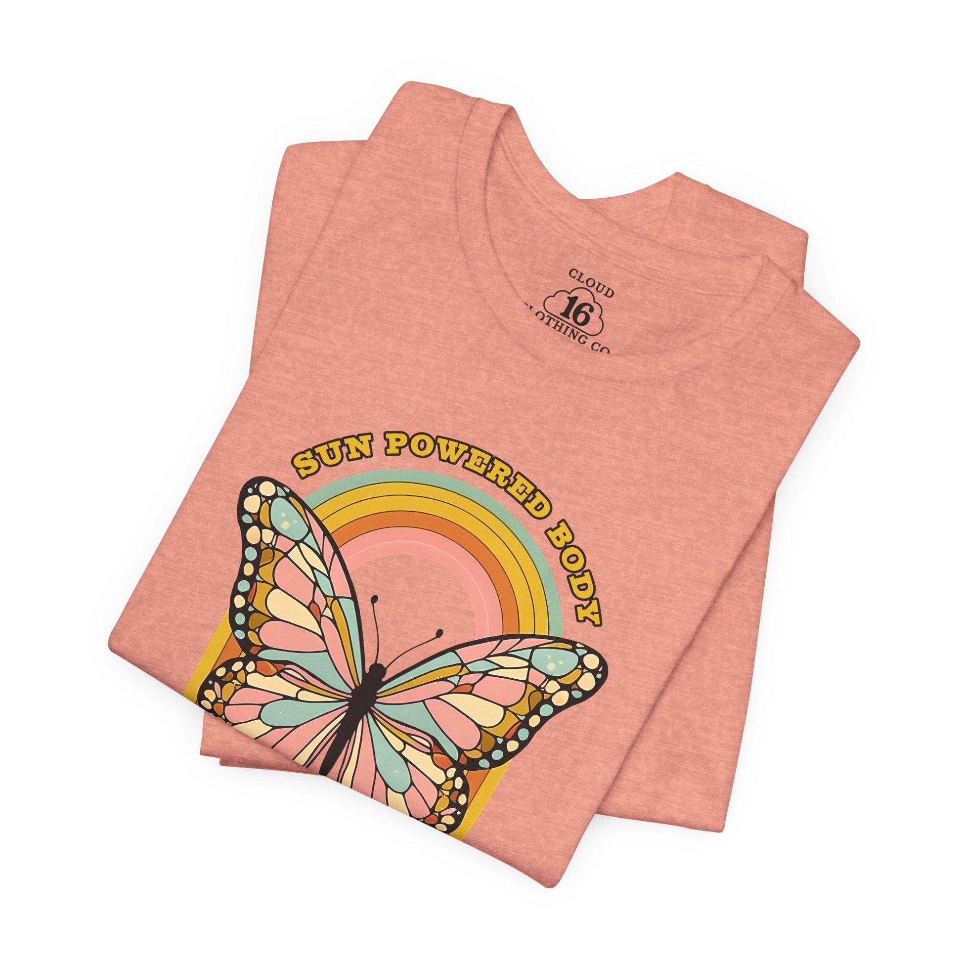 Butterfly Rainbow Women's T-Shirt - Vintage Graphic Tee for Nature Lovers- Cloud 16 Clothing Co.- {{Product type}}