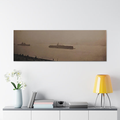 Navy Day New York Hudson River October 27th 1945 War Ships Canvas Gallery Wraps 60″ x 20″ 1.25"